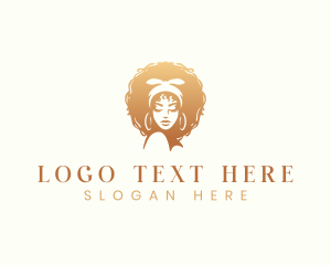 Afro Woman Hair Salon Logo