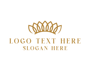 Golden - Petal Floral Crown logo design