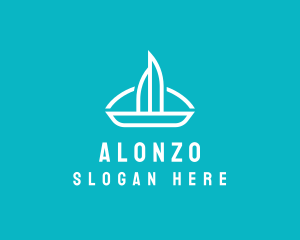 Sailboat Travel Trip logo design