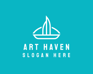 Sailboat Travel Trip logo design