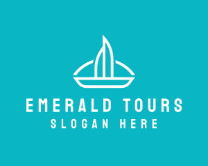 Sailboat Travel Trip logo design