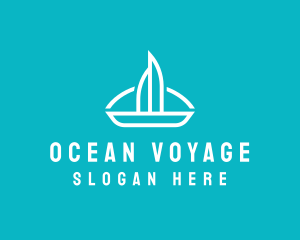 Sailboat Travel Trip logo design