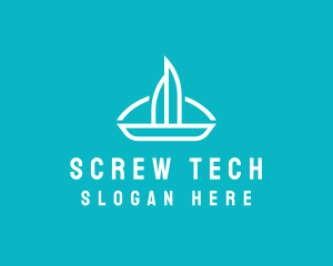 Sailboat Travel Trip logo design