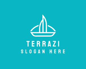 Sailboat Travel Trip logo design