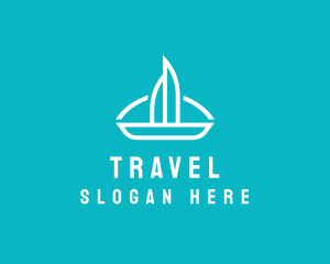 Sailboat Travel Trip logo design