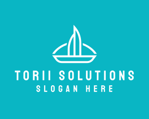 Sailboat Travel Trip logo design