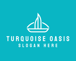 Turquoise - Sailboat Travel Trip logo design