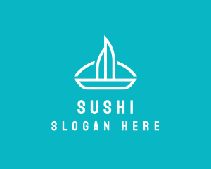 Sailboat Travel Trip logo design