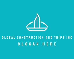 Sailboat Travel Trip logo design