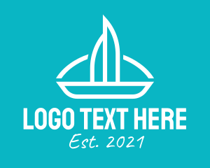 Voyage - White Sail Boat logo design