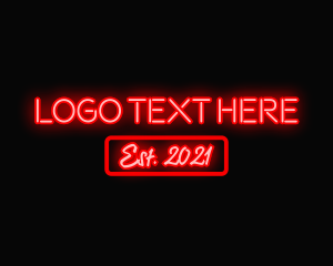Los Angeles - Red Neon Light logo design