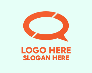 Computer - Orange Chat Bubble logo design