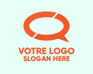 Mobile Application - Orange Chat Bubble logo design