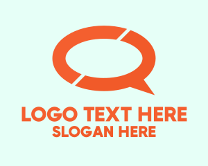 Online - Orange Chat Bubble logo design