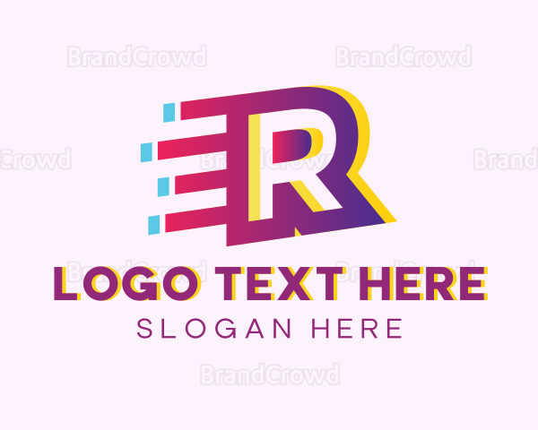 Speedy Letter R Motion Business Logo