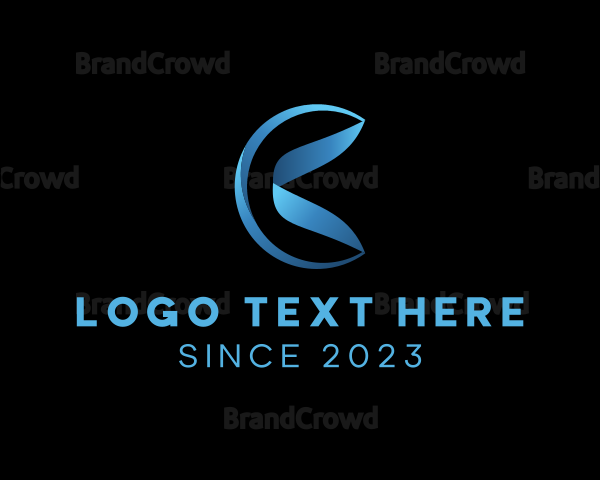 Gradient Ribbon Letter C Company Logo