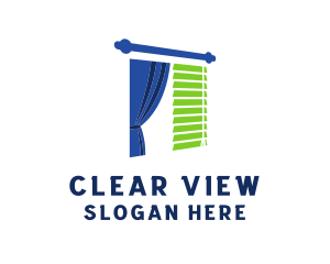 Window - Window Curtain Blinds logo design