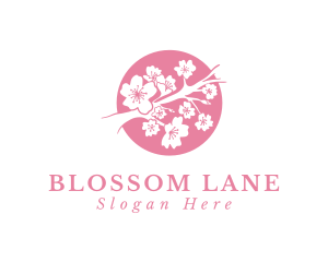 Pink Sakura Flower logo design