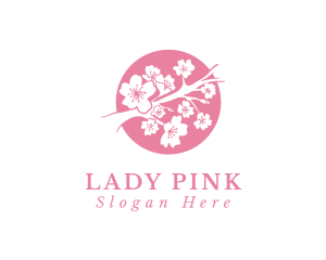 Pink Sakura Flower logo design