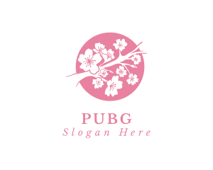 Botanical - Pink Sakura Flower logo design