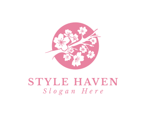 Cherry Blossom - Pink Sakura Flower logo design