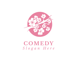 Gardener - Pink Sakura Flower logo design