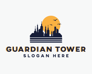 City Towers Building Sunrise logo design