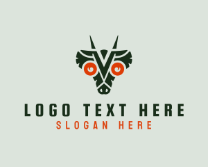 Fiction - Tribal Dragon Beast logo design