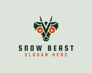 Tribal Dragon Beast logo design