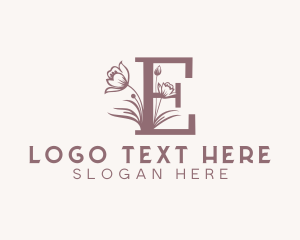 Skincare - Floral Wellness Spa Letter E logo design