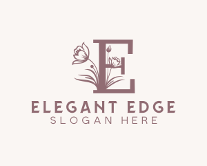 Floral Wellness Spa Letter E Logo