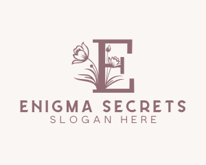 Floral Wellness Spa Letter E logo design