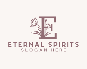 Floral Wellness Spa Letter E logo design