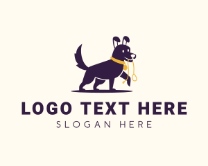 Dog - Puppy Dog Leash logo design