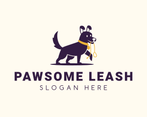 Leash - Puppy Dog Leash logo design