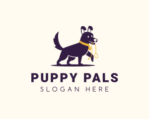 Puppy Dog Leash logo design