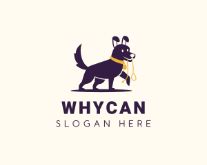 Great Dane - Puppy Dog Leash logo design