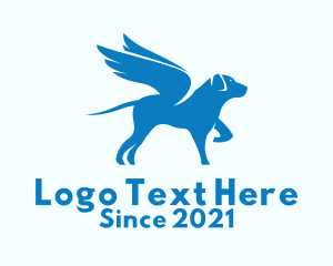 Puppy - Blue Winged Dog logo design