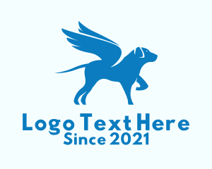 Animal Shelter - Blue Winged Dog logo design