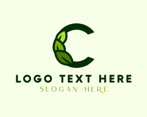 Green - Organic Leaves Letter C logo design