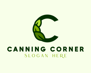 Organic Leaves Letter C logo design