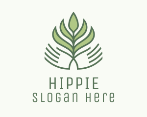 Green Hand Garden Plant  Logo