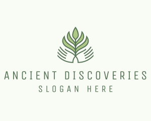 Green Hand Garden Plant  logo design