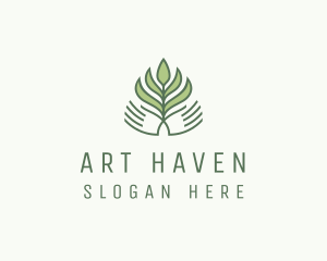 Green Hand Garden Plant  logo design