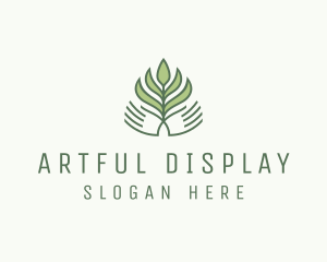 Green Hand Garden Plant  logo design