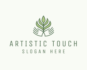 Green Hand Garden Plant  logo design