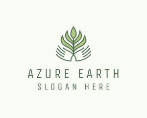 Green Hand Garden Plant  logo design