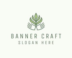 Green Hand Garden Plant  logo design