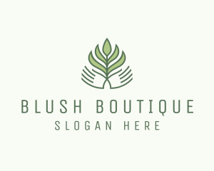 Green Hand Garden Plant  logo design