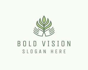 Green Hand Garden Plant  logo design